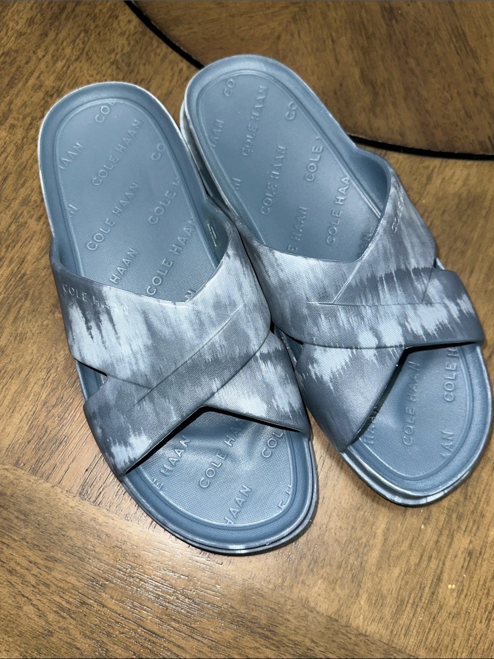Cole Haan Sandals Findra Pool Side Slides Slip On EVA Rubber Blue Gray Size 8